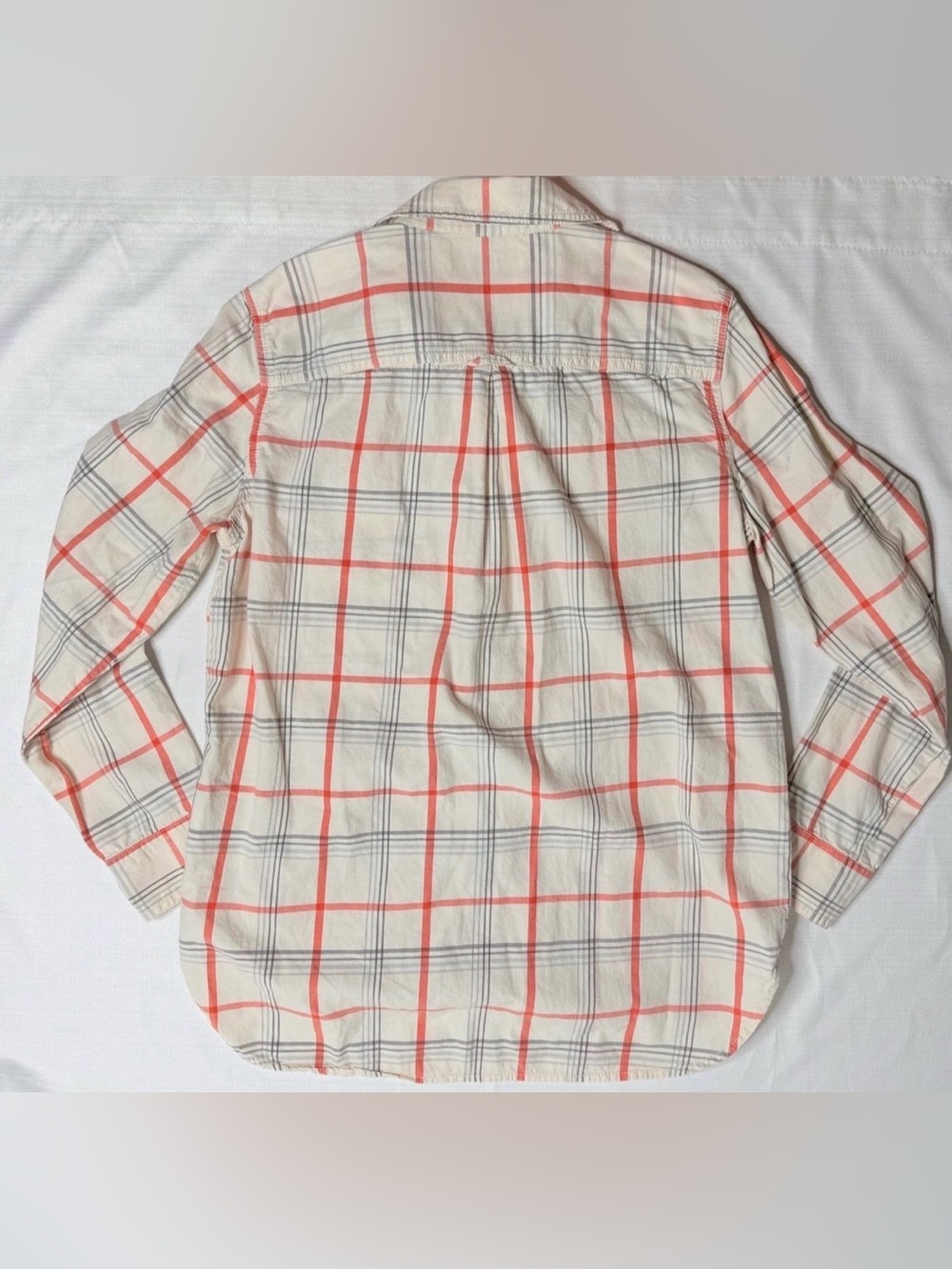 Banana Republic Soft Orange Plaid Women’s Button Down Shirt Small - Picture 11 of 11